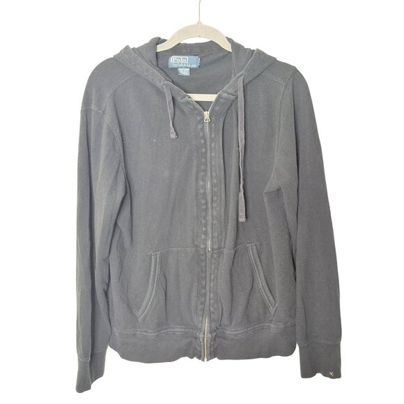 Polo Ralph Lauren Full-Zip Hoodie Jacket Mens L Blake Cotton Yellow Pony Vintage - Picture 3 of 9